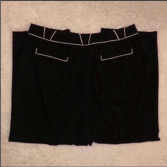 Larry Levine Stretch Pants Black & White Dress Cropped Ankle Size 10 - Picture 7 of 10